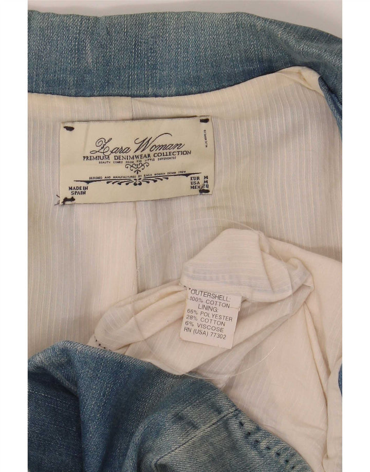 Zara Γυναικείο Τζιν Μπλέιζερ Μπουφάν UK 12 Μεσαίο Μπλε Πολυεστέρας