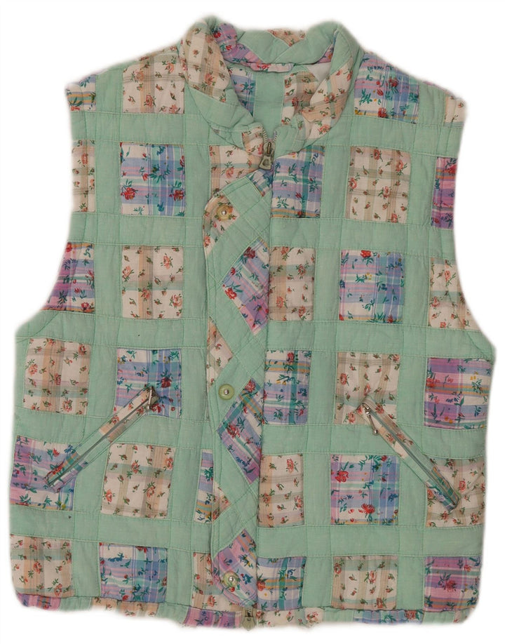 Trissi Γυναικείο Gilet IT 40 Βαμβακερό Medium Green Patchwork