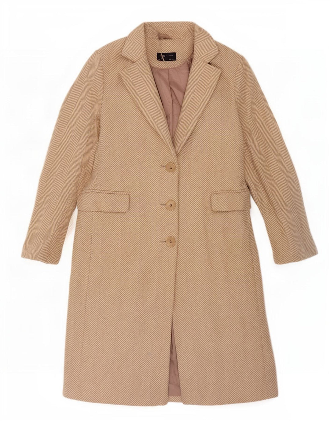Marks & Spencer Γυναικείο Πανωφόρι UK 12 Medium Beige από ψαροκόκκαλο πολυεστέρας