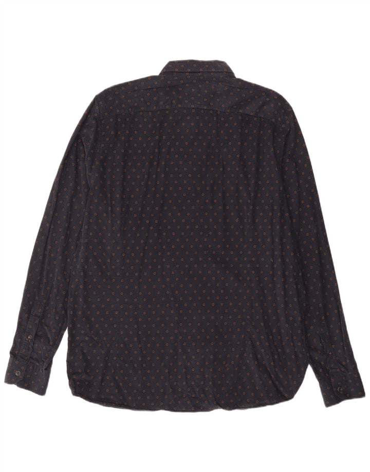 TED BAKER Ανδρικό κοτλέ πουκάμισο νούμερο 6 2XL Navy Blue Floral Βαμβακερό