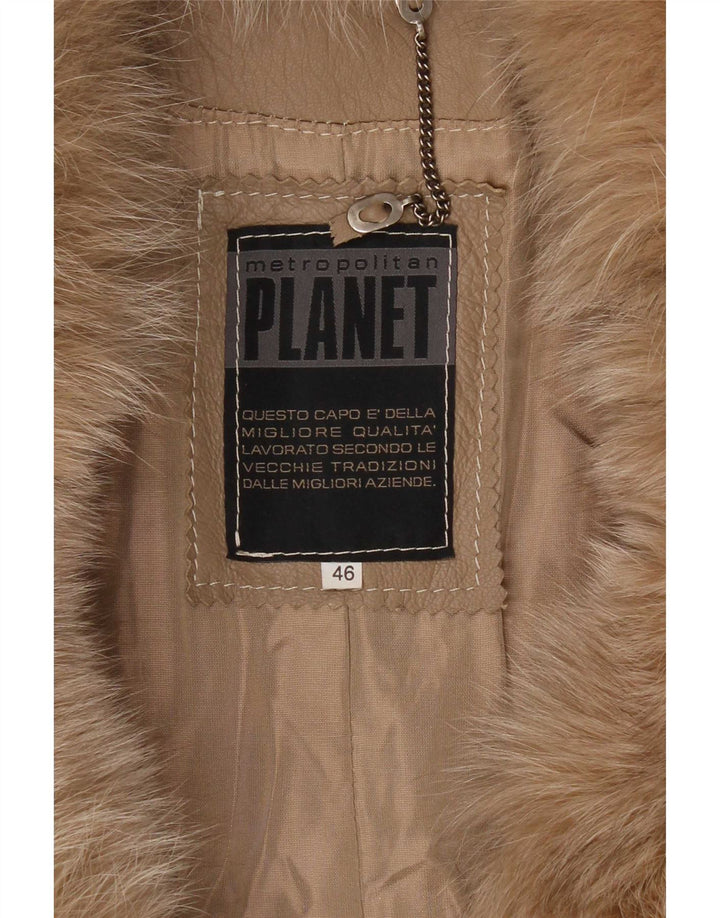 Planet Γυναικείο Δερμάτινο Παλτό IT 46 Μεγάλο Μπεζ