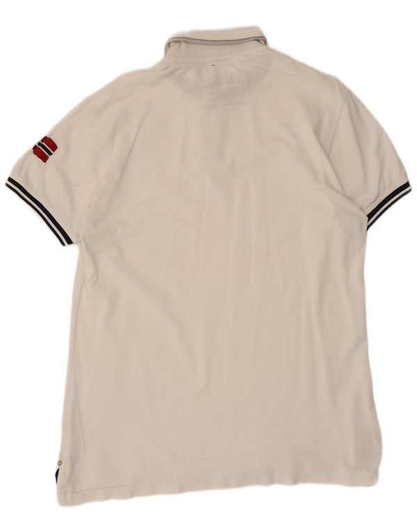 Ανδρικό πουκάμισο Napapijri Graphic Polo XL Λευκό βαμβακερό