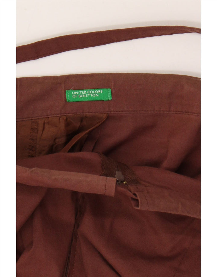 BENETTON Γυναικεία Ψηλόμεση Maxi Φούστα IT 42 Medium W28 Καφέ βαμβακερή