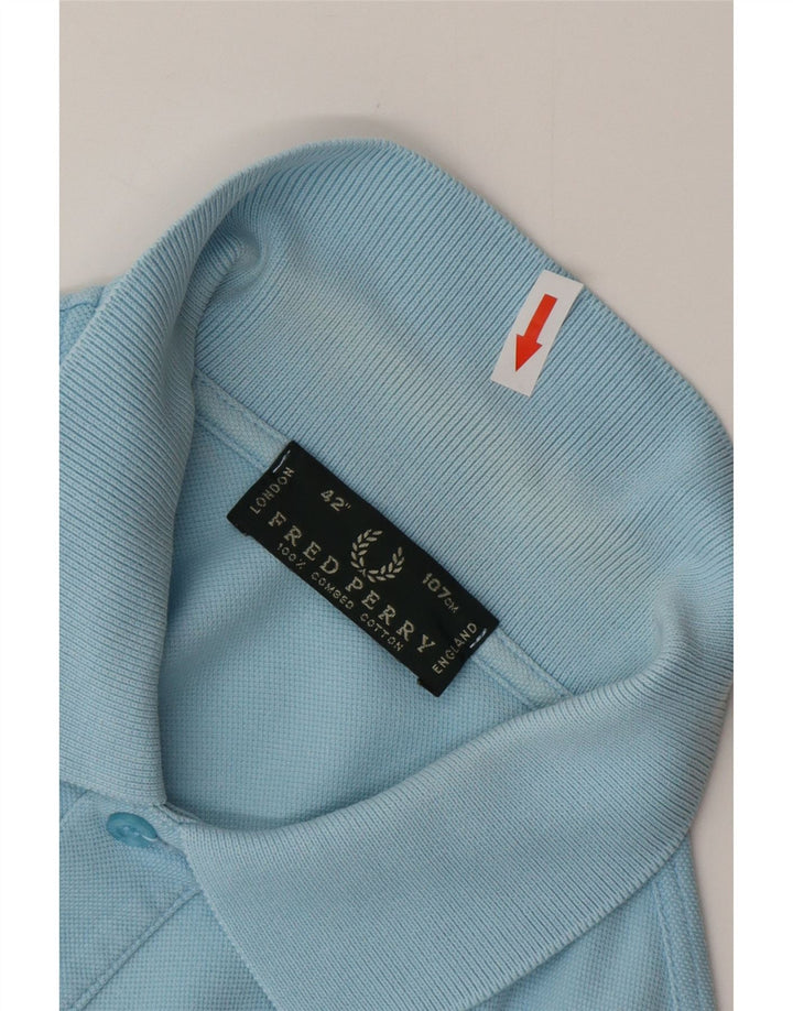 Fred Perry Ανδρικό πουκάμισο Polo από μεσαίο μπλε βαμβακερό