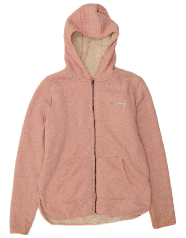 Roxy γυναικείο πουλόβερ Sherpa Zip Hoodie UK 16 μεγάλο ροζ πολυεστέρα