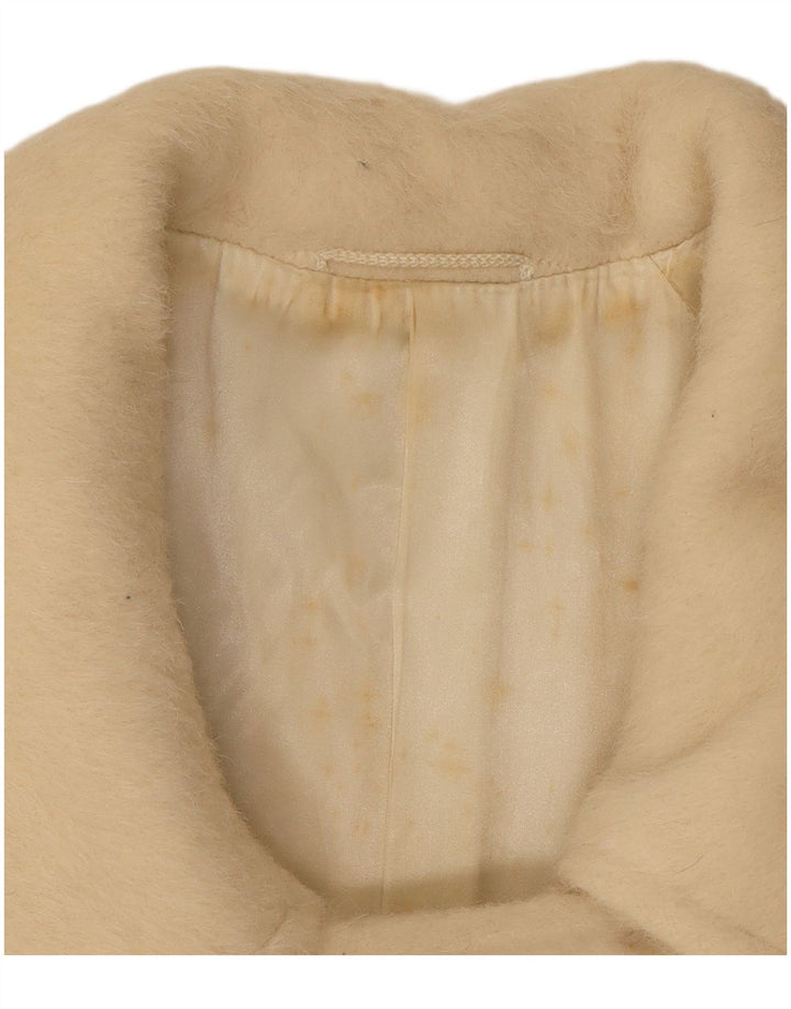 Max Mara Γυναικείο παλτό με διπλό στήθος UK 10 Small Off White Classic