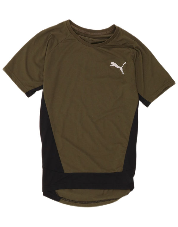 Ανδρικό T-Shirt Puma Top Small Khaki Colorblock Polyester