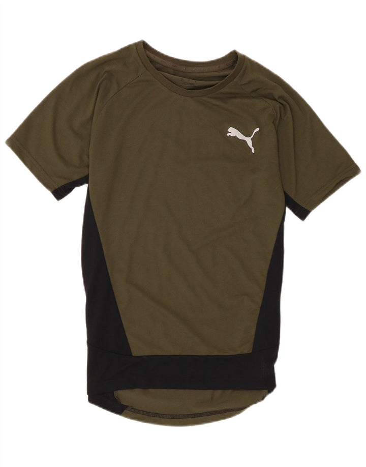 Ανδρικό T-Shirt Puma Top Small Khaki Colorblock Polyester
