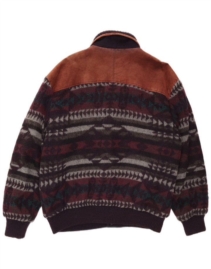 C&A Mens Knit Bomber Jacket Medium Πολύχρωμο Fair Isle