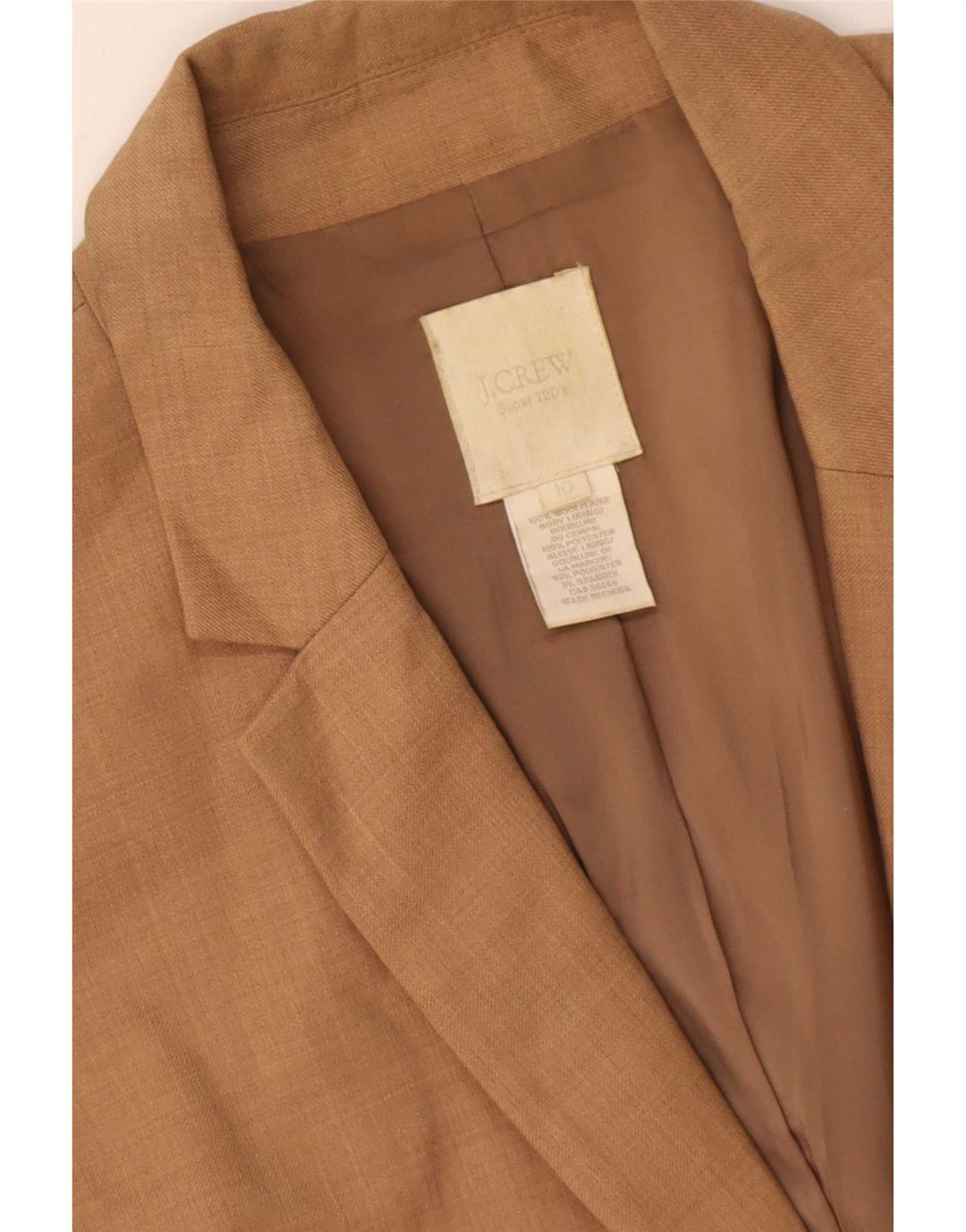 J. Crew Γυναικείο σακάκι σακάκι με 2 κουμπιά US 10 μεγάλο καφέ μαλλί
