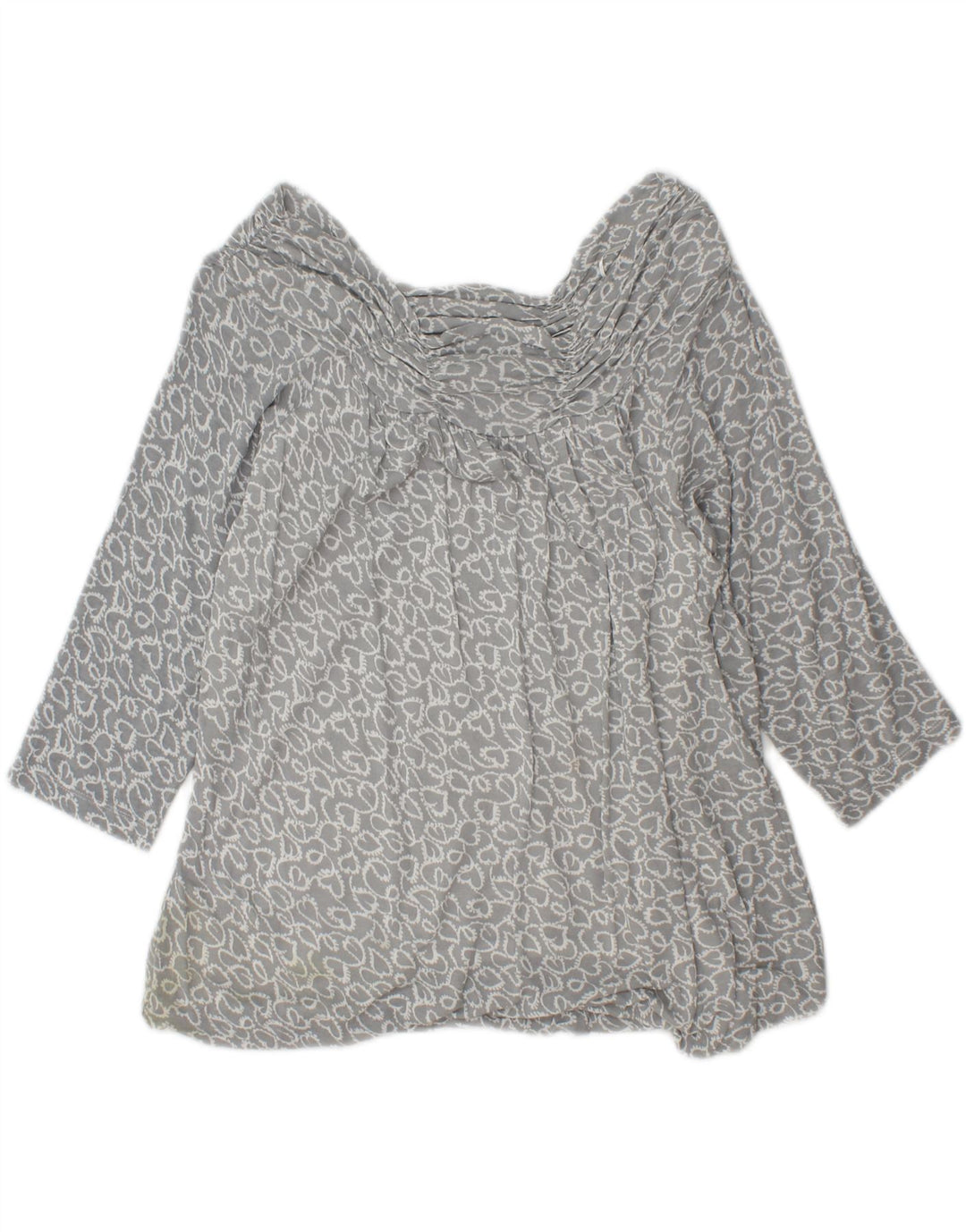 PHASE EIGHT Womens 3/4 Sleeve Blouse Top UK 14 Medium Grey Floral Viscose Vintage Phase Eight and Second-Hand Phase Eight from Messina Hembry 