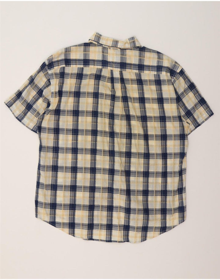 TOMMY HILFIGER Ανδρικό κοντομάνικο πουκάμισο 2XL Navy Blue Check Cotton