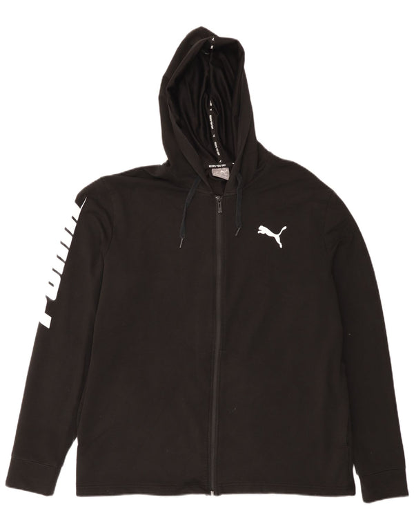 Puma Mens Graphic Zip Hoodie Sweater Large Black Cotton