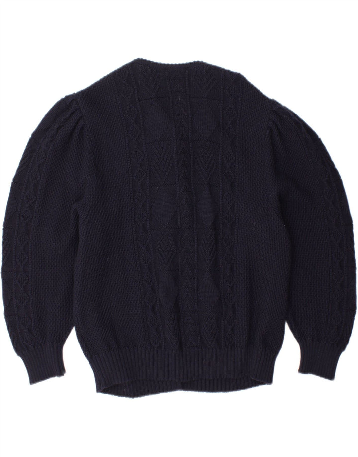 SIGI SCHEIBER Γυναικείο πουλόβερ ζακέτα EU 46 XL Navy Blue Wool
