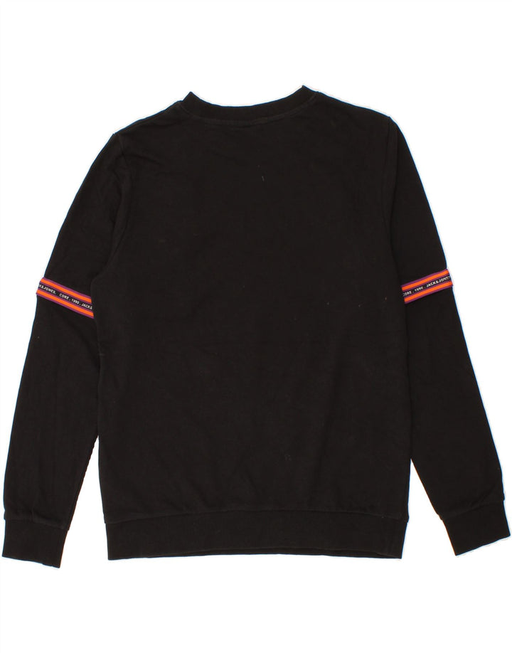 JACK & JONES Mens Graphic Sweatshirt Jumper Medium Black Cotton Vintage Jack & Jones and Second-Hand Jack & Jones from Messina Hembry 