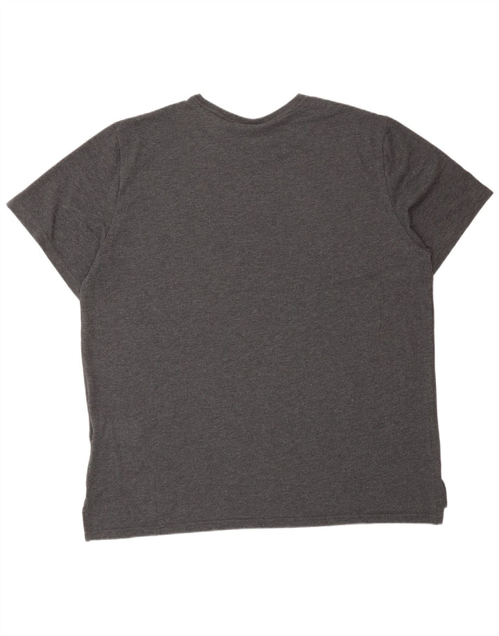 Ανδρικό γραφικό μπλουζάκι NIKE Dri Fit 2XL Γκρι βαμβακερό ριγέ