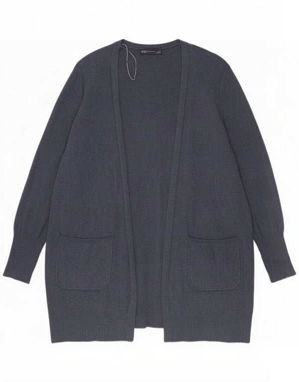 Γυναικεία ανοιχτή ζακέτα Marks & Spencer UK 14 Medium Navy Blue Viscose