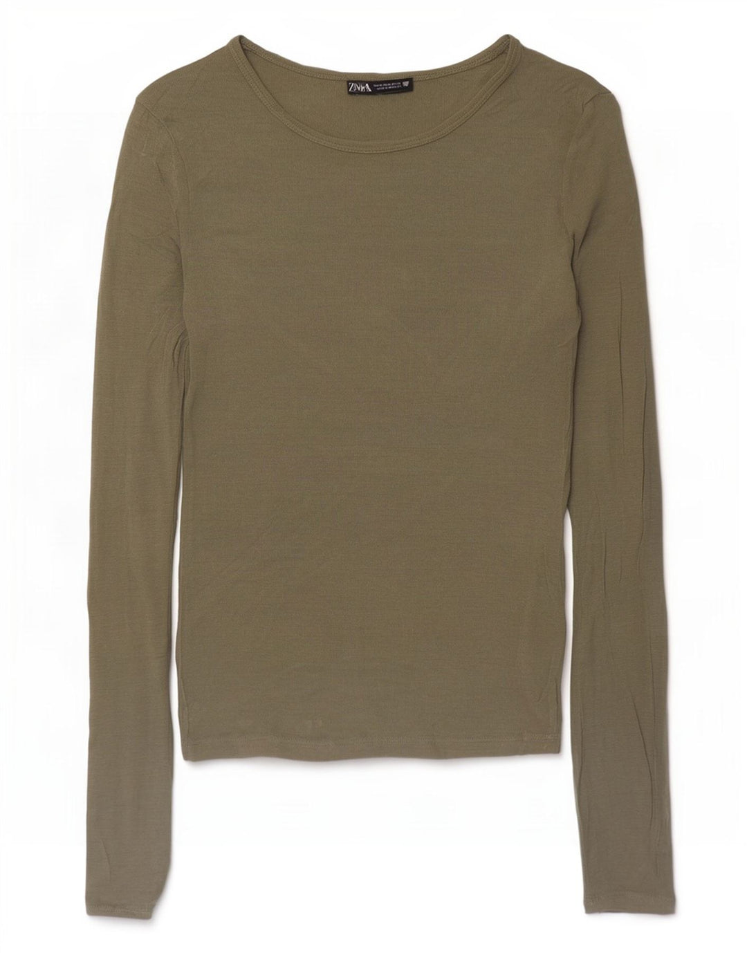 Zara γυναικείο τοπ μακρυμάνικο UK 12 Medium Khaki