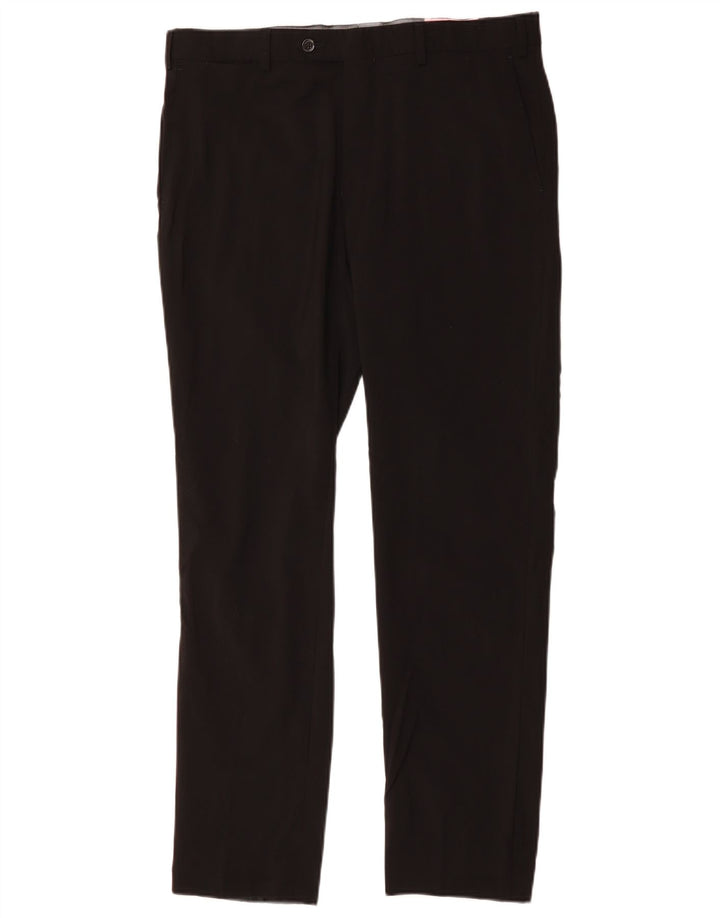 MASSIMO DUTTI Ανδρικό Slim Suit Παντελόνι EU 44 Large W34 L31 Μαύρο μάλλινο