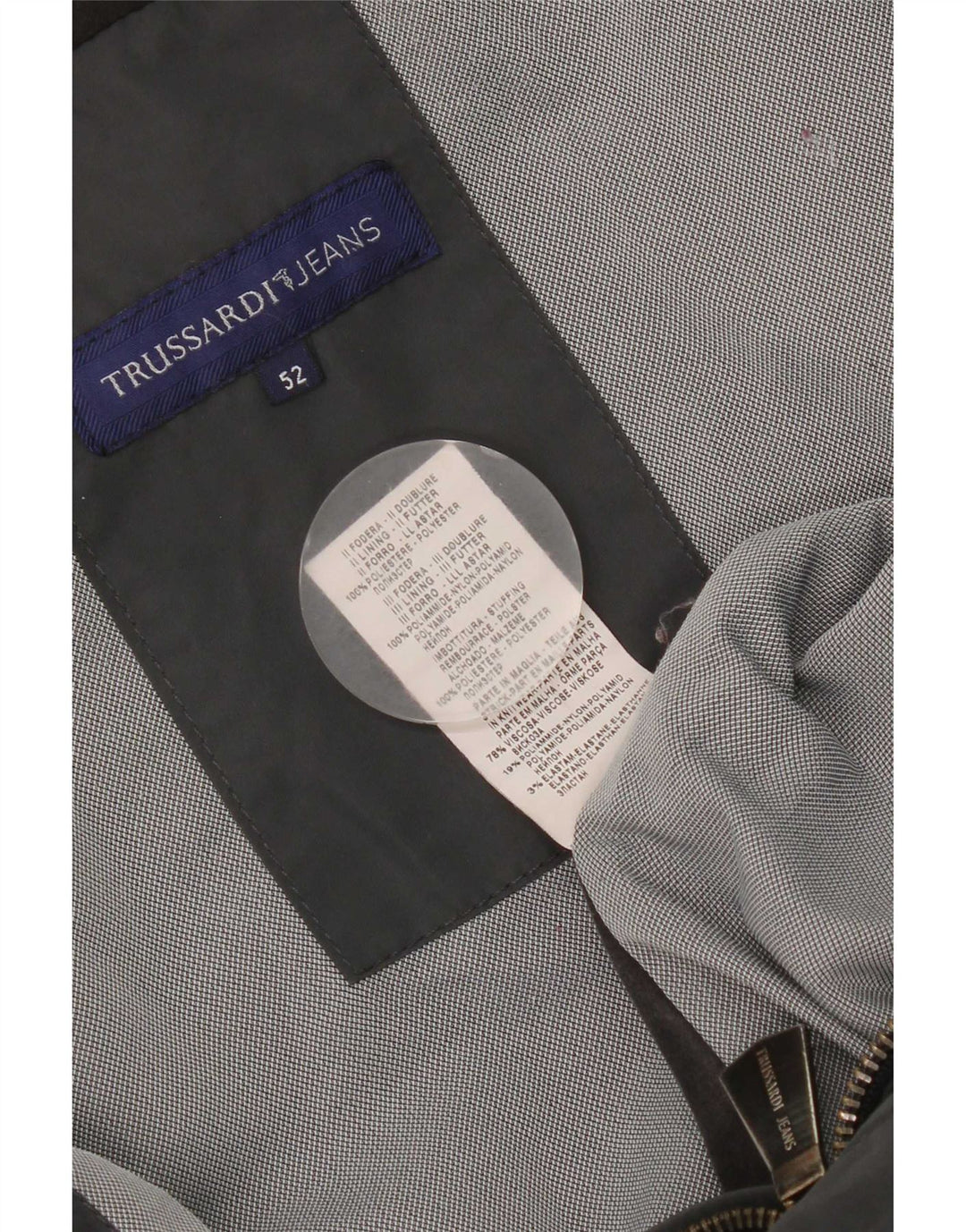 Ανδρικό μπουφάν Trussardi Jeans με κουκούλα IT 52 XL Grey Polyester