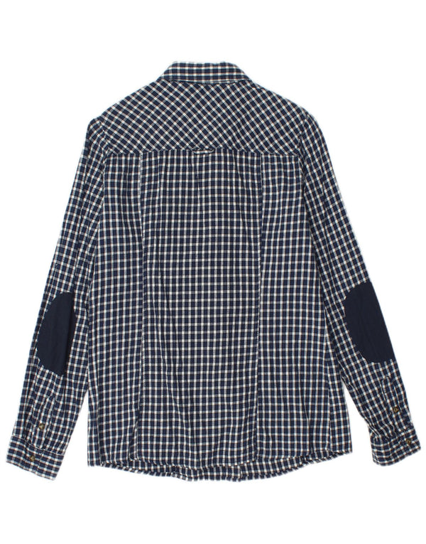 BRUGI Γυναικείο πουκάμισο UK 12 Medium Navy Blue Gingham Cotton