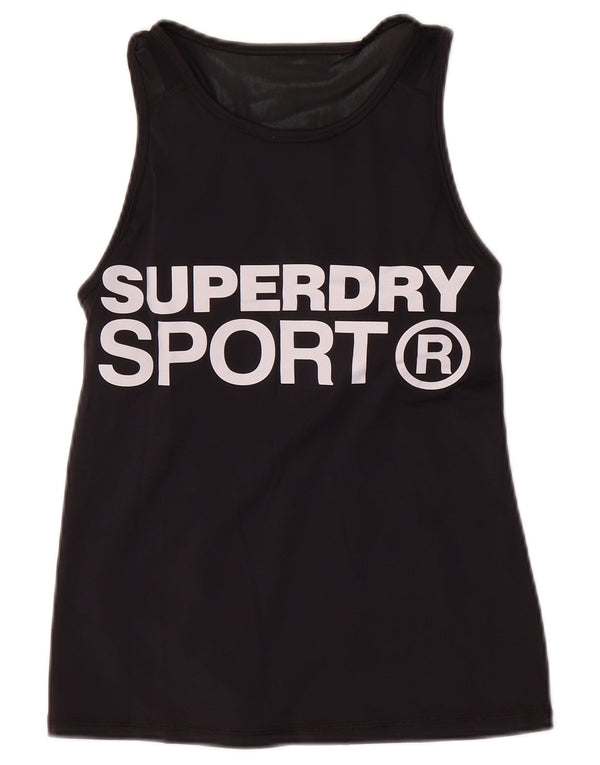 Γυναικείο γραφικό γιλέκο Superdry Top UK 10 Small Black Nylon