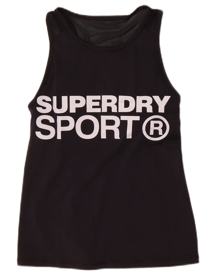 Γυναικείο γραφικό γιλέκο Superdry Top UK 10 Small Black Nylon