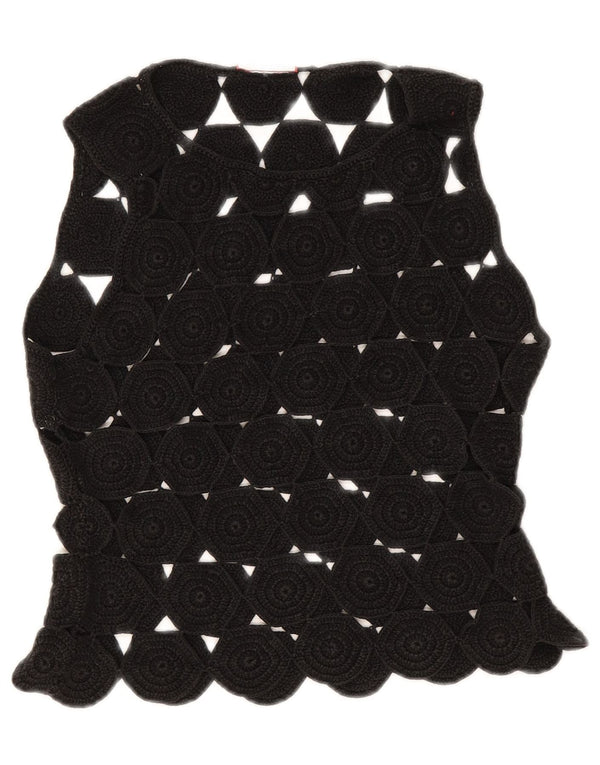 Max & Co. Γυναικείο Αμάνικο Crochet Top UK 10 Small Black