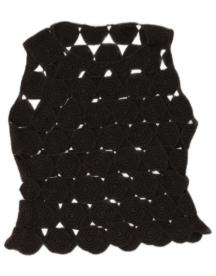 Max & Co. Γυναικείο Αμάνικο Crochet Top UK 10 Small Black