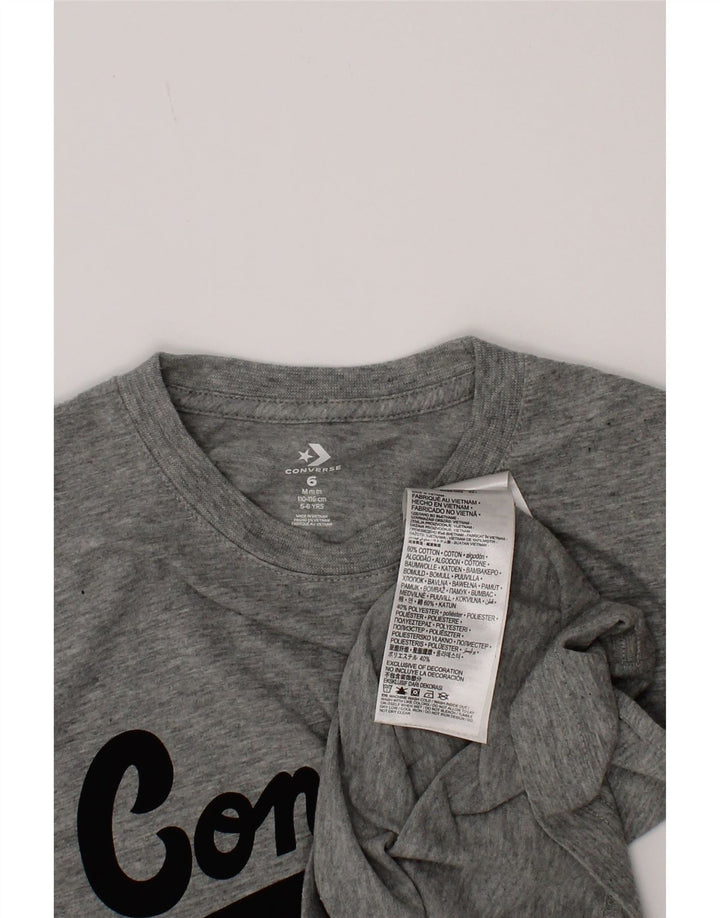 Converse Boys Graphic T-Shirt Top 5-6 ετών Μεσαίο γκρι βαμβακερό