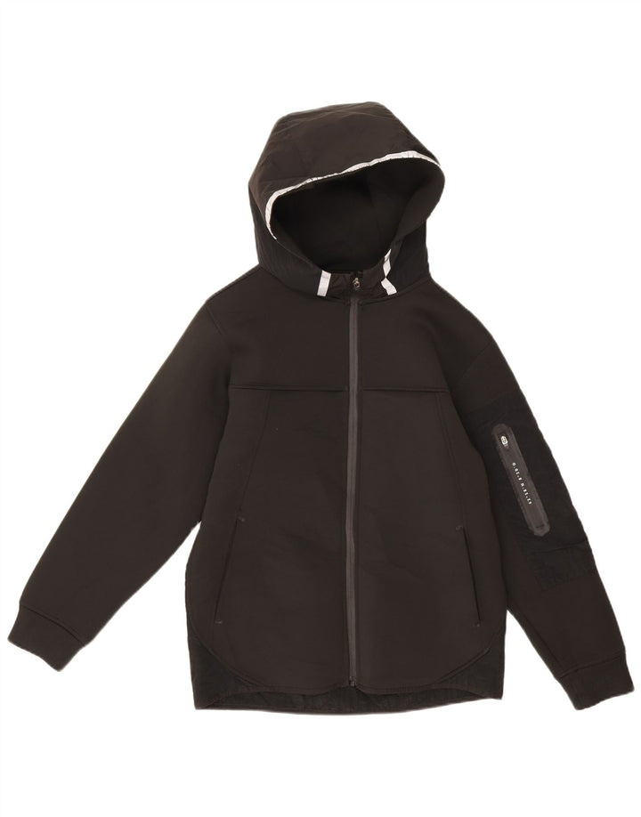 Zara Boys Hooded Rain Jacket 11-12 Years Black Polyester