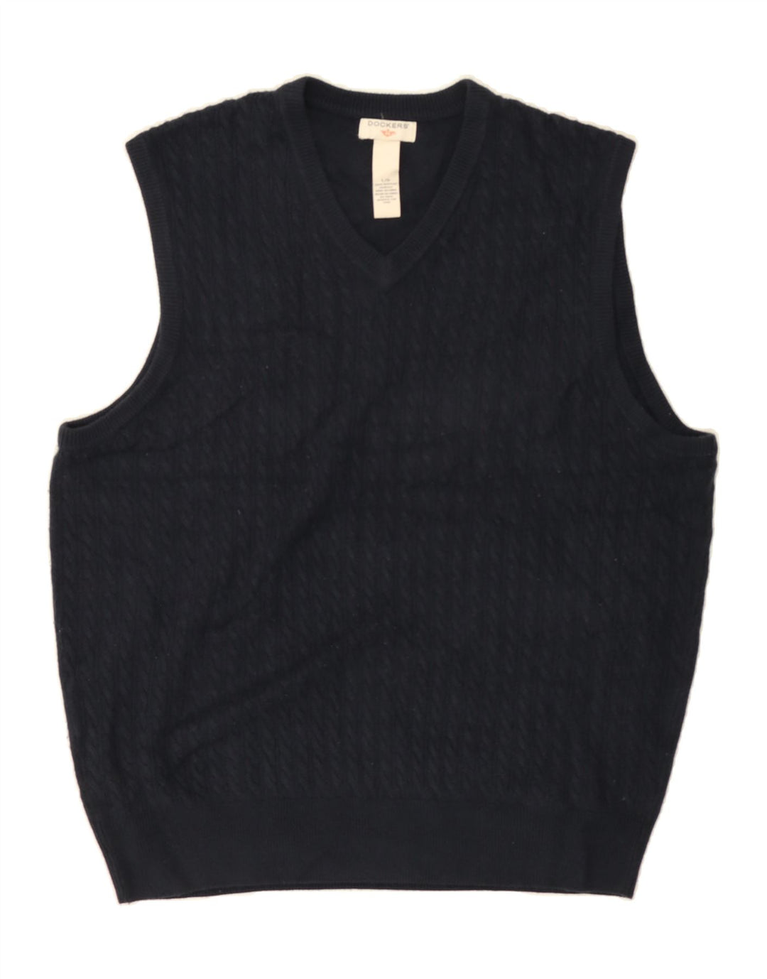 DOCKERS Mens Vest Tank Top Large Navy Blue Acrylic Vintage Dockers and Second-Hand Dockers from Messina Hembry 