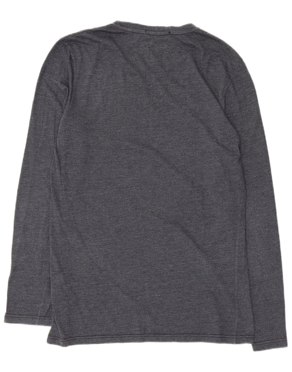 Fred Perry Γυναικείο τοπ μακρυμάνικο UK 14 Medium Navy Blue βαμβακερό