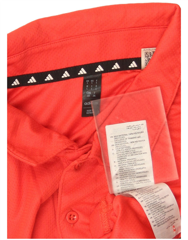 Ανδρικό πουκάμισο Adidas Polo μεγάλο κόκκινο πολυεστέρα