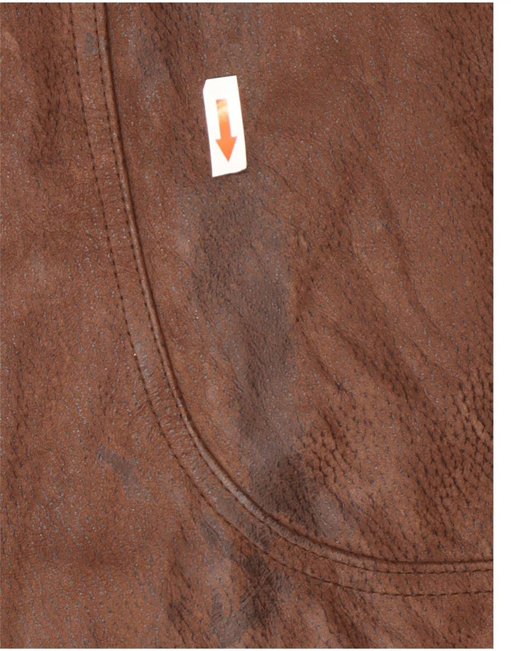 Allison Wingate Ανδρικό Δερμάτινο Gilet EU 50 Large Brown Classic