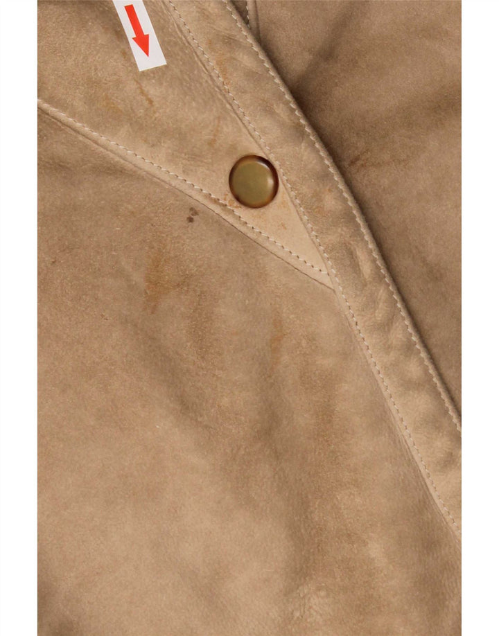 Vintage γυναικείο παλτό 3/4 μανίκι Shearling UK 14 Medium Beige