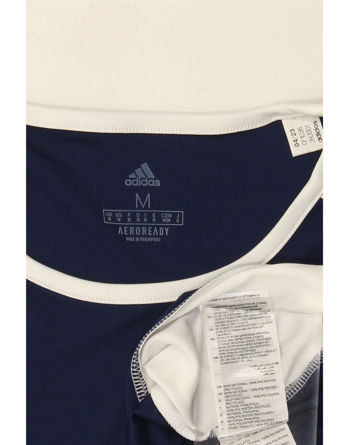 Adidas Ανδρικό T-Shirt Aeroready Top Medium Navy Blue Colorblock Πολυεστέρας