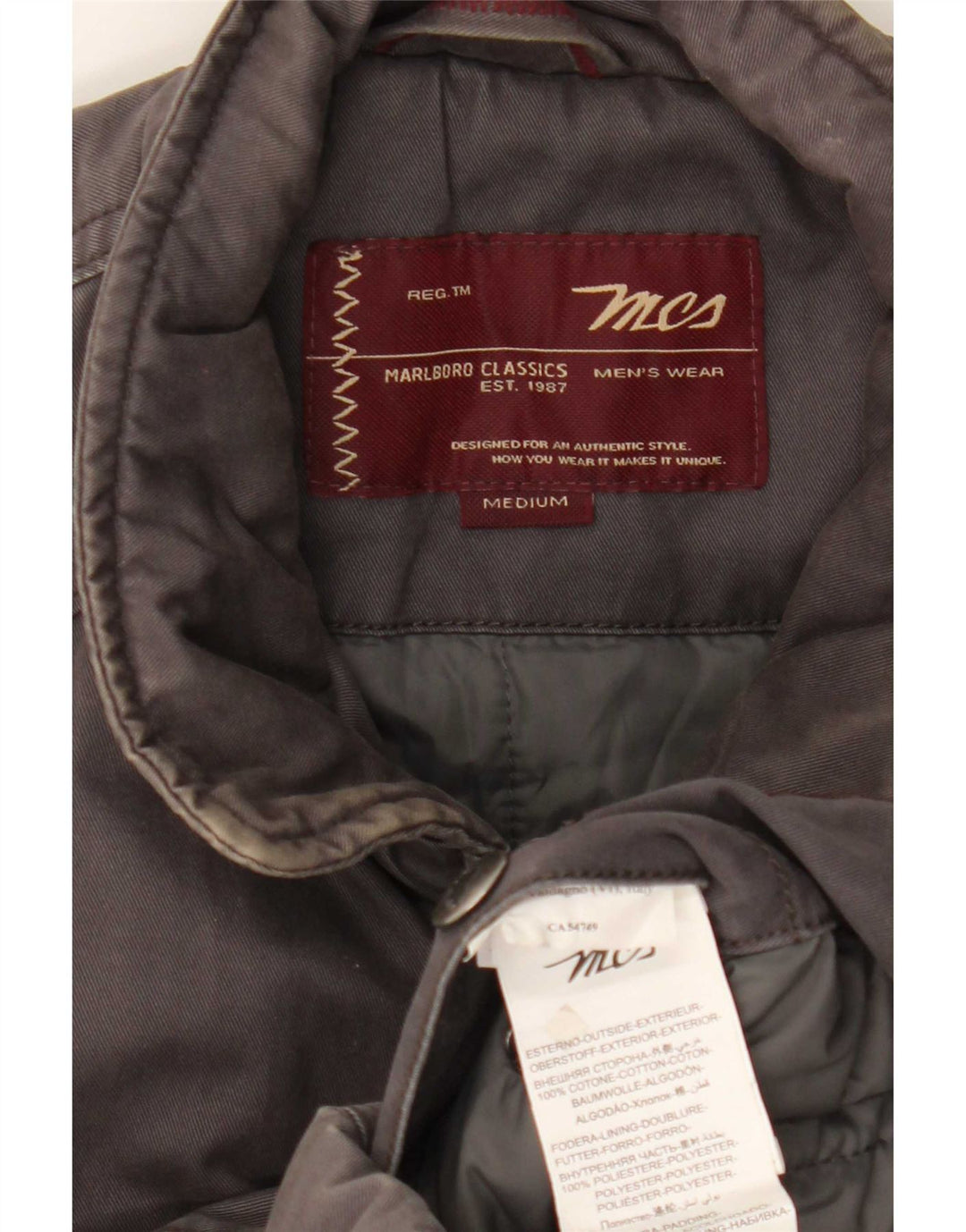 Marlboro Classics Ανδρικό Μπουφάν Windbreaker UK 38 Medium Grey Cotton