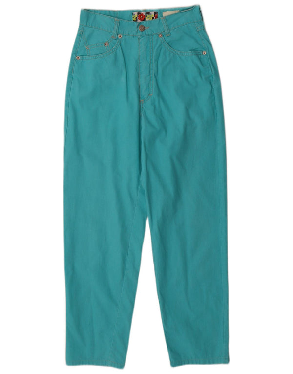 Vintage γυναικείο κωνικό casual παντελόνι IT 42 Medium W24 L25 Turquoise