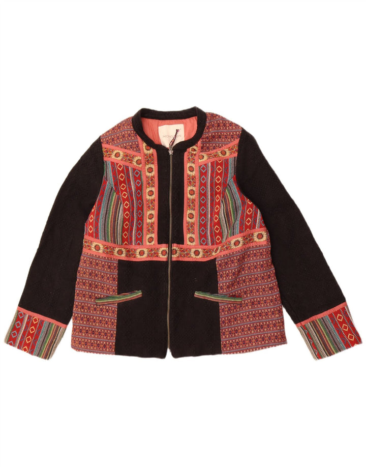 Monsoon Γυναικείο Μπουφάν UK 18 XL Μαύρο Fair Isle Cotton