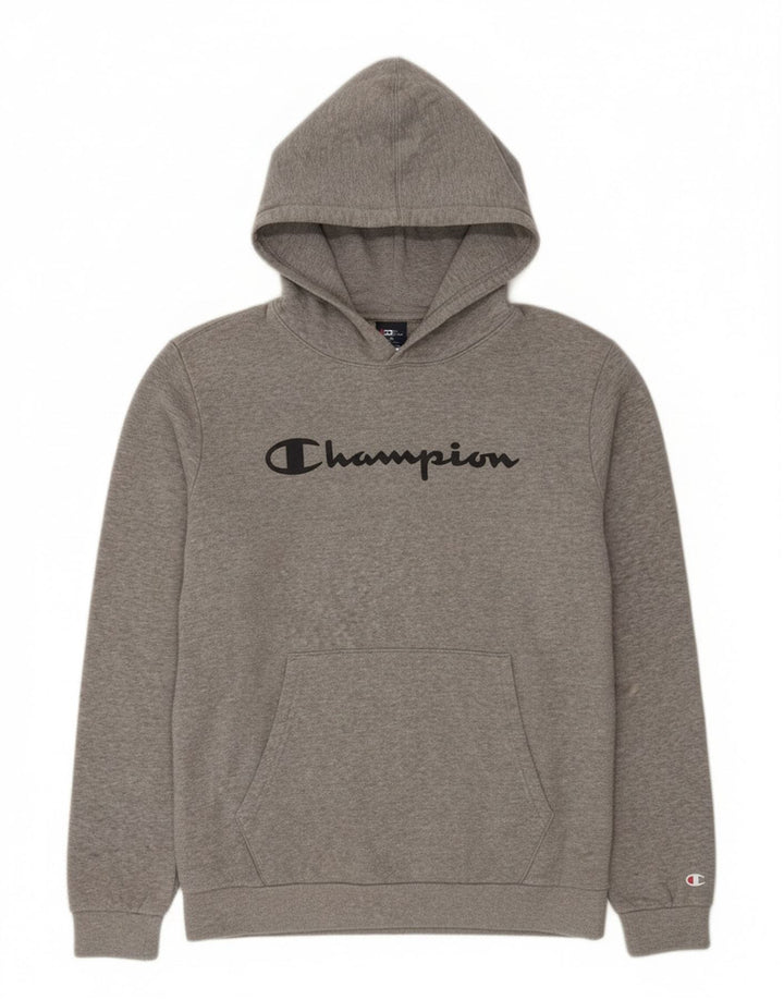 Champion Boys Graphic Hoodie Jumper 15-16 ετών 2XL Grey Flecked