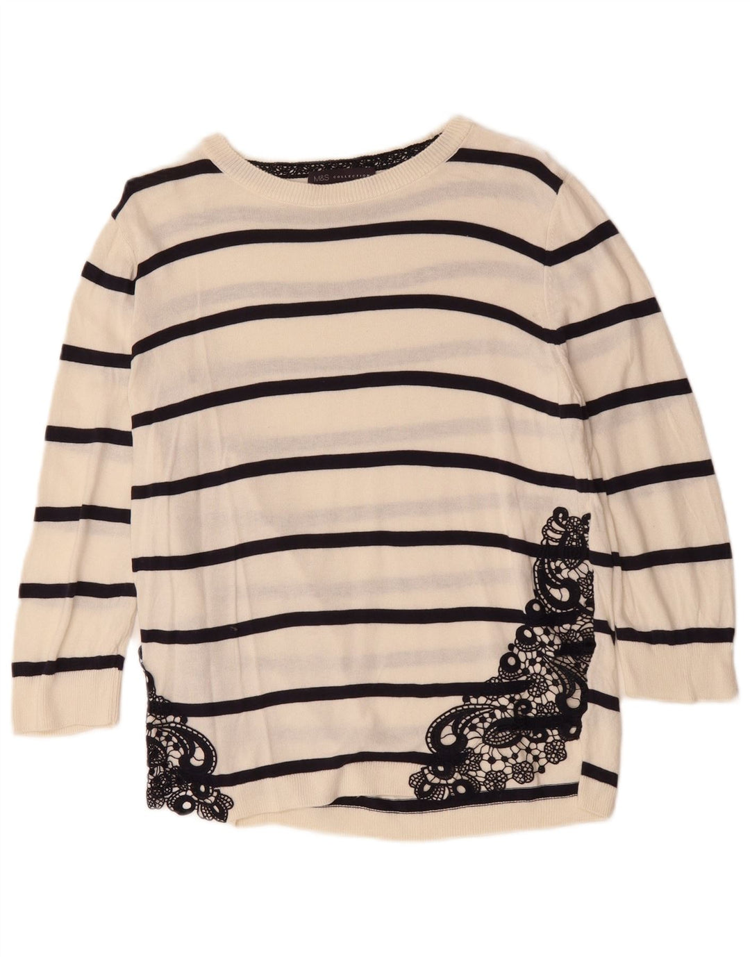 MARKS & SPENCER Γυναικείο πουλόβερ με λαιμόκαυστο UK 12 Medium White