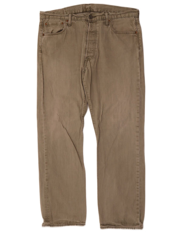 Levi's Mens 501 Straight Casual Παντελόνι W36 L30 Χακί Βαμβακερό