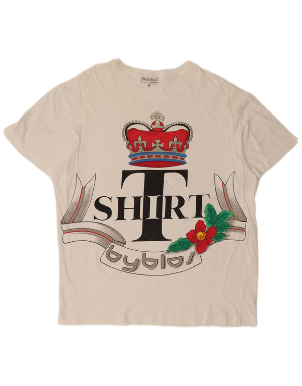 Γυναικείο γραφικό μπλουζάκι Byblos Top UK 14 Medium White