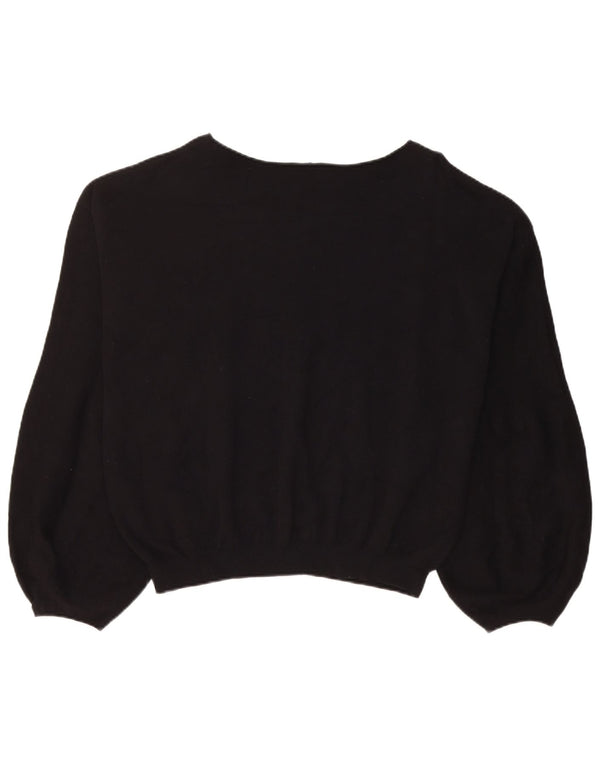 Γυναικεία φούτερ Armani Crop Graphic Jumper UK 18 XL Μαύρο βαμβακερό