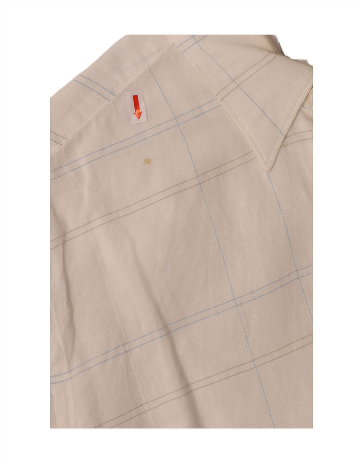 Ανδρικό καρό πουκάμισο Trussardi, μεσαίο σε λευκό, καρό βαμβακερό