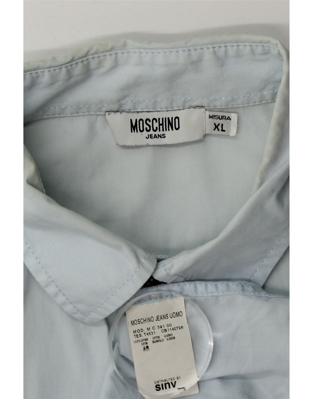 Ανδρικό πουκάμισο Moschino XL Μπλε βαμβακερό