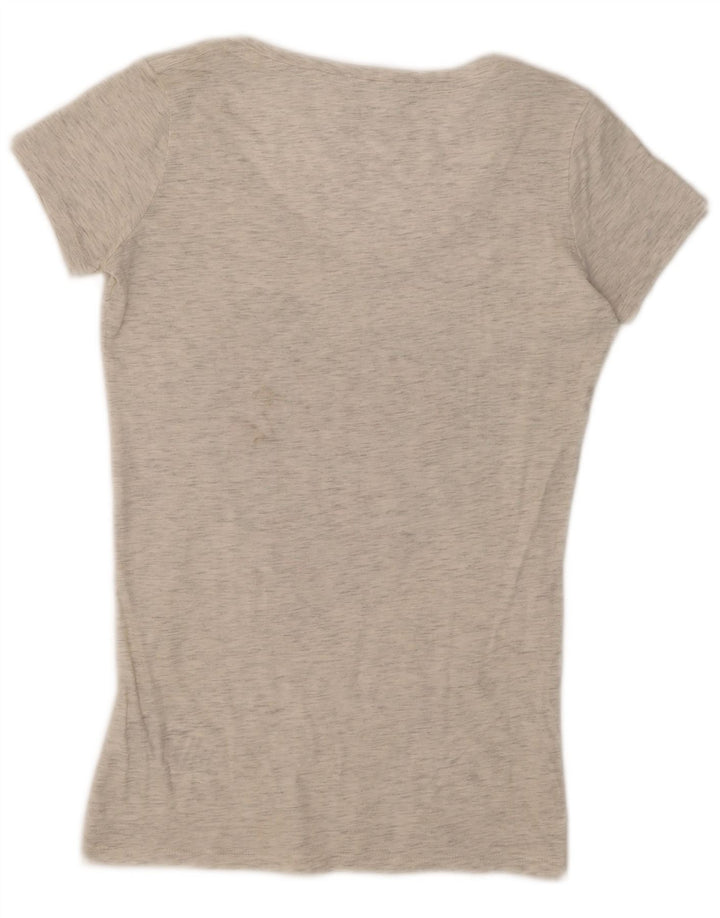 Guess Γυναικείο γραφικό T-Shirt Top UK 8 Small Grey Flecked
