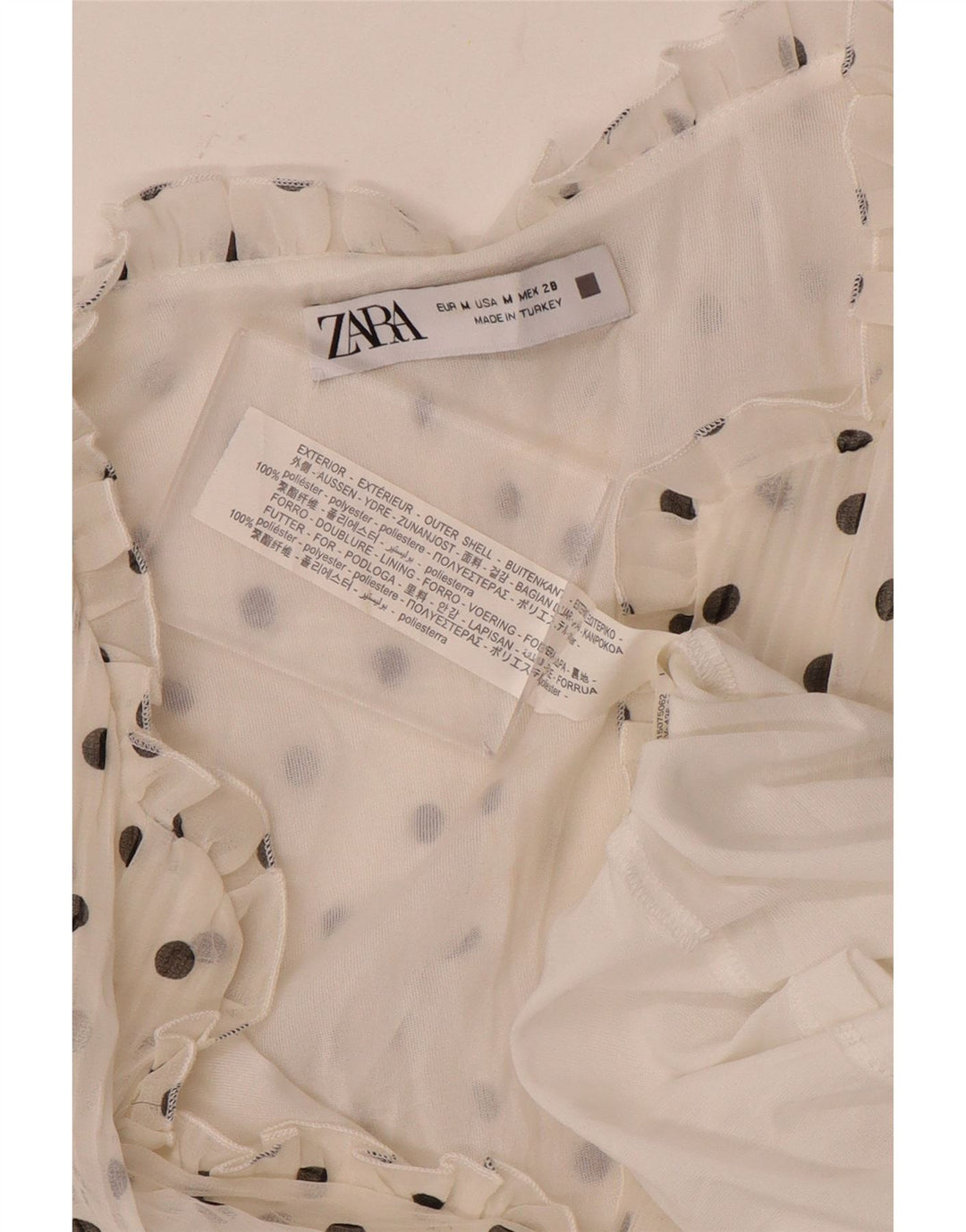 Γυναικείο μακρυμάνικο φόρεμα ZARA σε γραμμή Α UK 14 μεσαίου λευκού πολυεστέρα