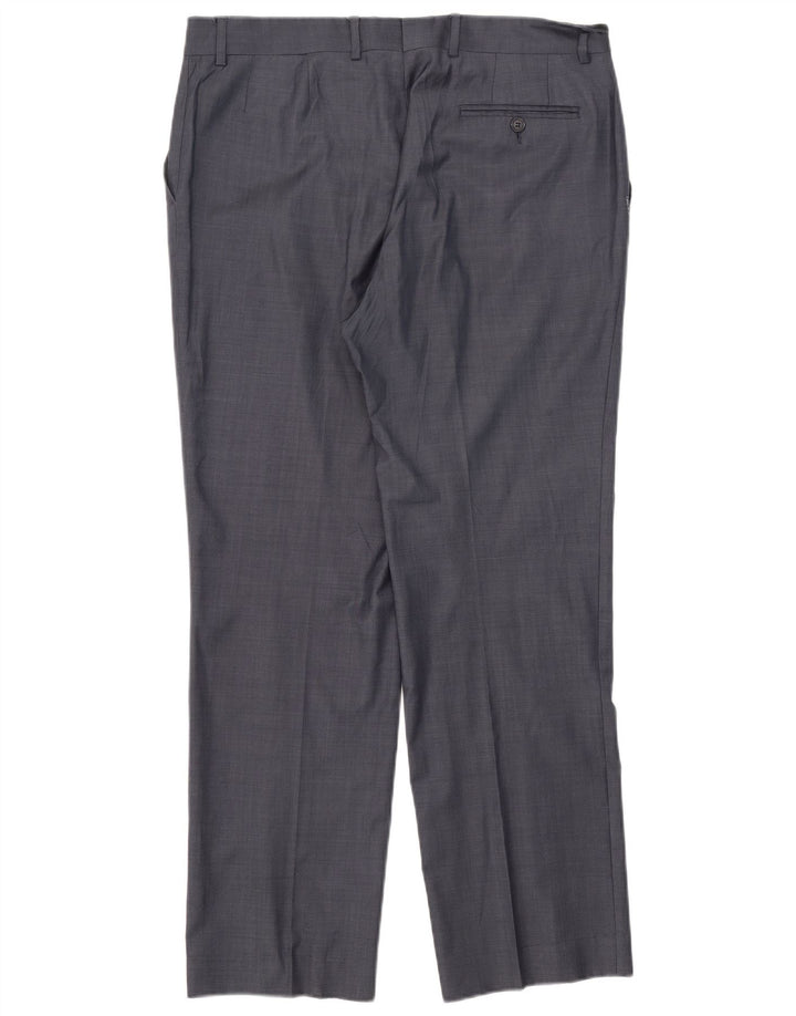 Ανδρικό ίσιο παντελόνι Zara W44 L31 Navy Blue Wool